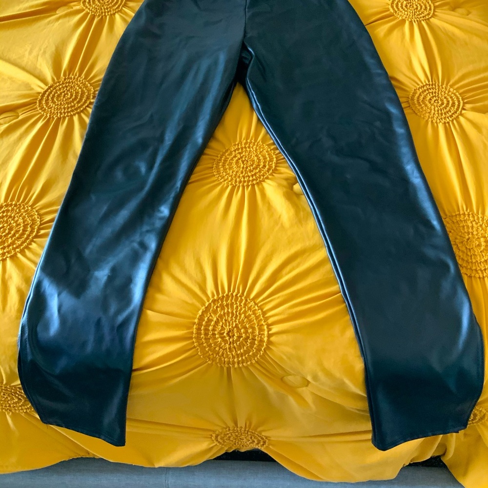 Pretty little things black split hem pants tall